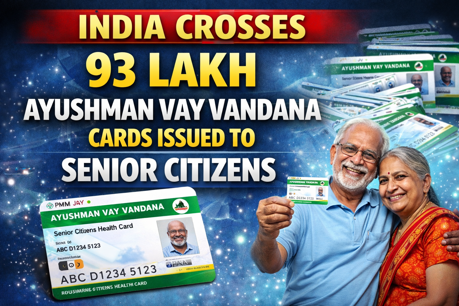 India Crosses 93 Lakh Ayushman Vay Vandana Card Issued to Senior Citizens